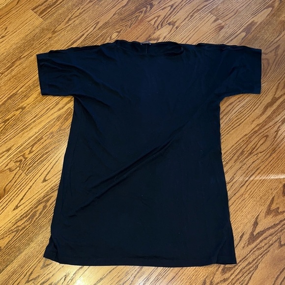 Eileen Fisher Woman’s Black T-Shirt Dress With Cut Out Shoulders - Picture 1 of 6